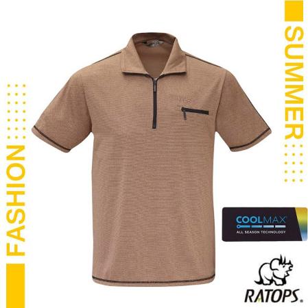 【瑞多仕-RATOPS】男款 COOLMAX 輕量透氣翻領POLO衫/DB1733 瑪奇朵棕色/黑灰色✿30E010